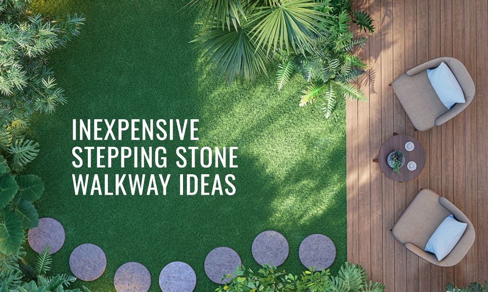 inexpensive stepping stone walkway ideas